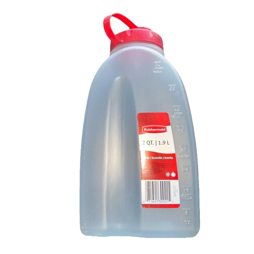 Rubbermaid 2009 Servin' Saver 2 Qt ‎ Leak Proof Bottle Red Twist Cap USA Made